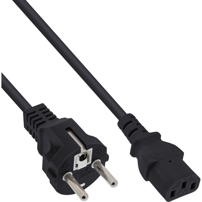 Inline 40PCS. Pack Bulk-pack ® Power Cable German 3 Pin IEC C13 H05VV-F 3X0.75MM² Black 1.5M
