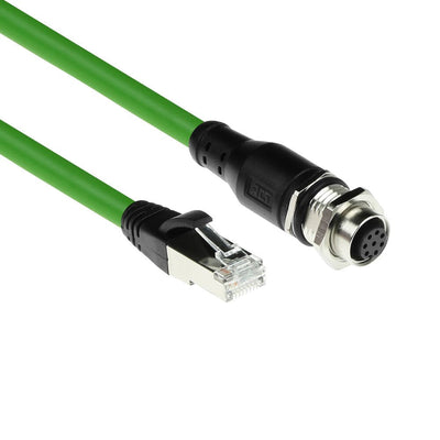 Industrial 1.50 Meters Sensor Cable M12A 8-PIN Female To RJ45 Male, Ultraflex Sf UTP Tpe Cable Shielded — image 1