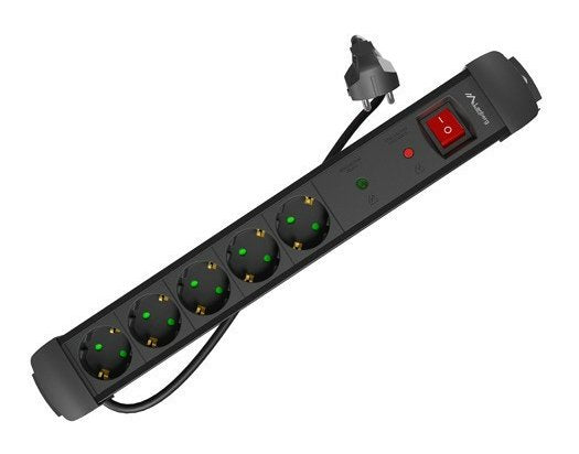 Lanberg Power Strip SP1 5 Sockets Schuko Protection Up To 2500W Black 1.5M