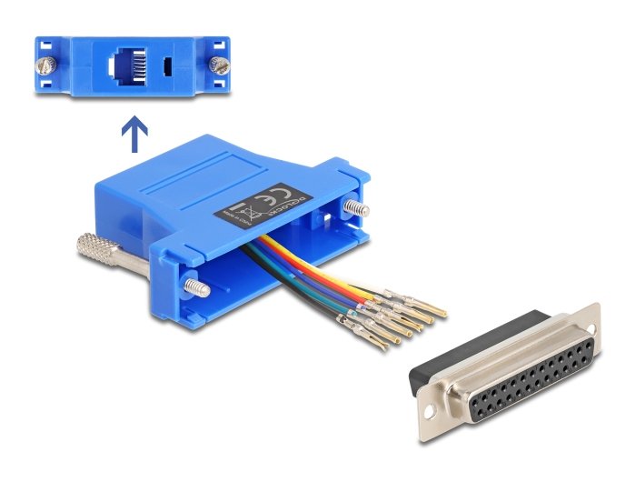 Delock D-sub 25 Pin Connector Female a RJ12 Connector Female Kit Assembly Blue