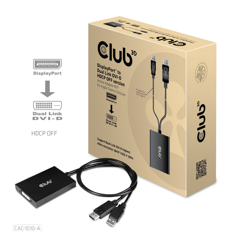 CLUB3D Adapter DisplayPort DVI-d Hdcp Off Aktiv St/Bu Retail
