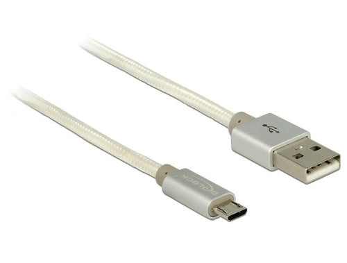 Delock Cable Datos And Charging USB 2.0 Tipo-a Micro-b White 50CM — image 1