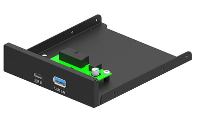 Gembird Panel Front Internal PC 3,5'', Port USB 3.1 Type a + Type-c, Black FDI3-U3C-01 — image 1