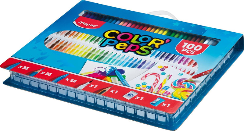Maped Kit Color'peps 100 Pieces Colorear Case With Handle Surtidos
