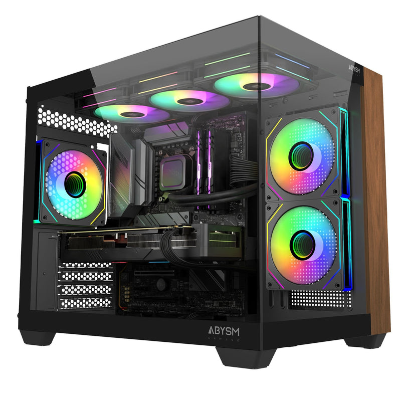 Abysm PC Case Danube Sava Nature 285C Black ARGB microATX, ITX - Side And Front Glass Tempered - 3.5 And 2.5 -