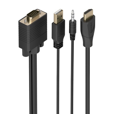 Aisens Cable Converter A115-1009 Svga Male USB Male Jack Male HDMI Male 2M Black — image 1