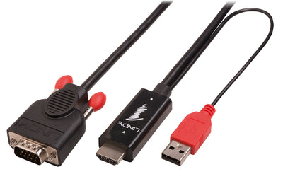 Lindy 41455 Cable 1M HDMI + USB VGA (d-sub) Black — image 1