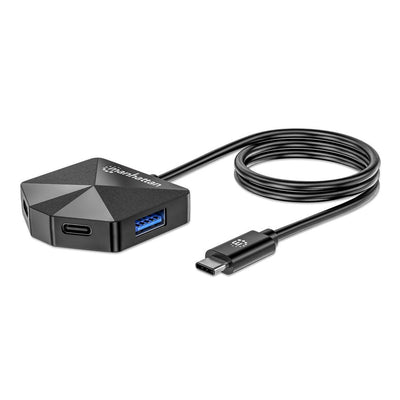 Manhattan 4-PORT USB Hub USB-C Connector Male 2x USB-C 2x USB-A Port — image 1