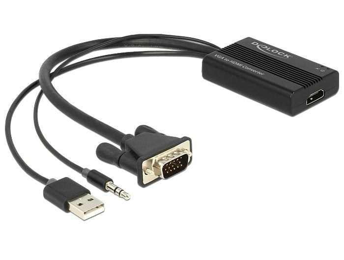 Delock Adapter VGA a HDMI With Audio + Alim.usb