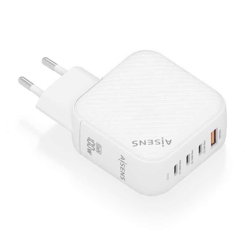 Aisens Charger GaN 100W, 3x USB-C PD 3.0 QC4.0, 1x USB-A QC3.0, White