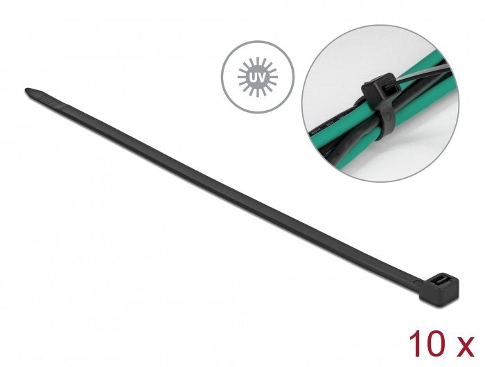 Delock 19564 Sujetacables Resistant a Rayos Uv 1220 X An 9,0MM Black 10 Pieces