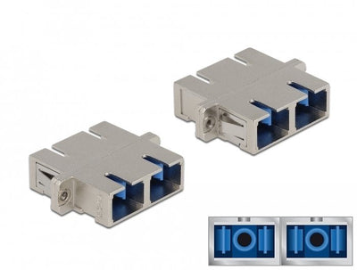 Delock Lwl Adapter Sc Duplex Female a Sc Duplex Female Singlemode Metal — image 1