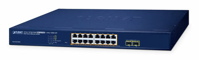 Planet 16-PORT PoE + Web Smart Switch GS-2210-16P2S — image 1
