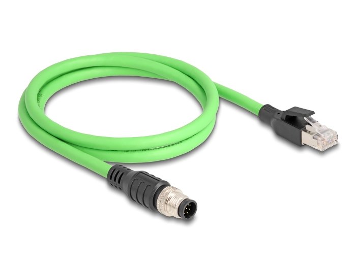 Delock 80422 Cable M12 Codificado a 8 Pin Male a RJ45 Male Pur (tpu) 2M