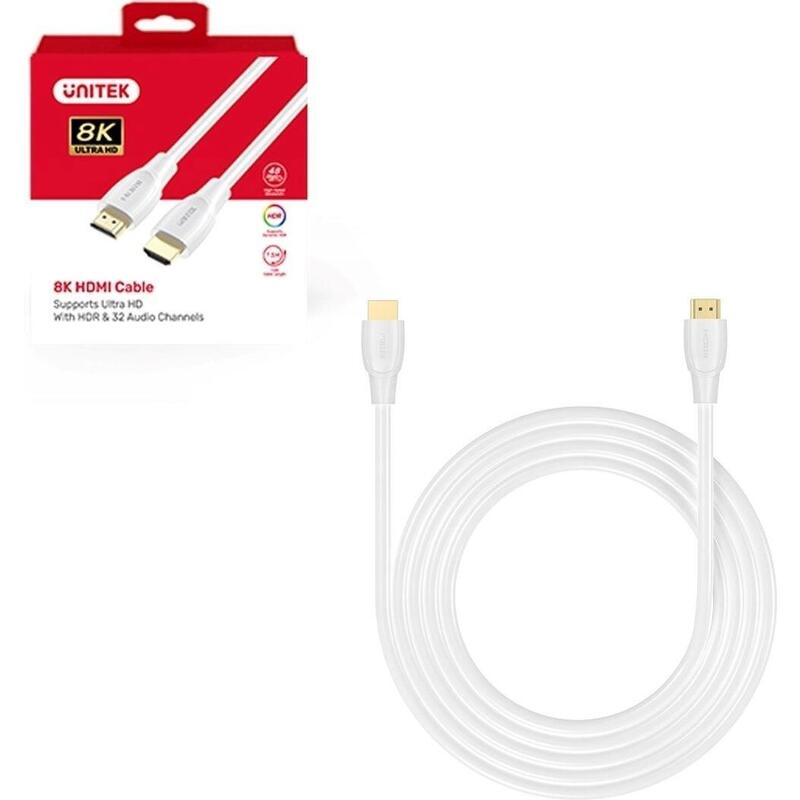 Unitek Cable HDMI 2.1 8K Hdr White 5M