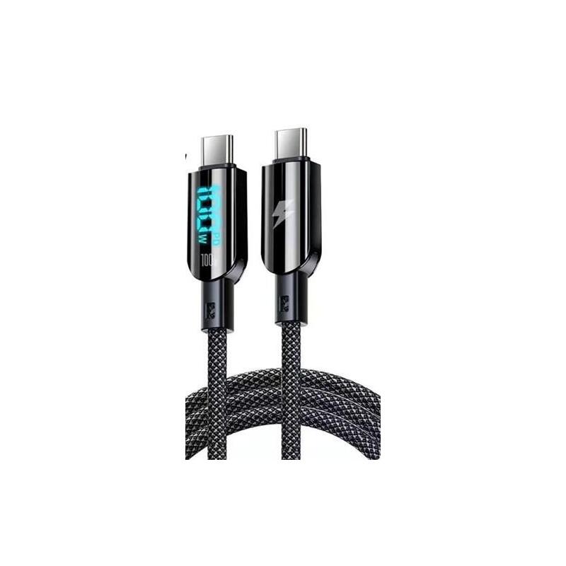 Vakoss USB Cable -c a USB-C TC-U560 With Screen Digital, 100W, 1,5M, Black
