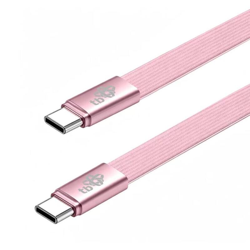 USB Cable C - USB C 1M Flat Pudrowy Pink