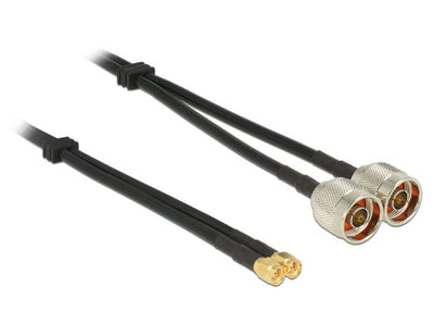 Delock Cable Antenna N Male Sma Male Twincable RG-58A/U 5M — image 1