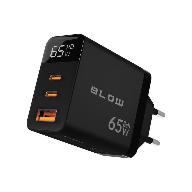 Wall Charger LCD With Socket USB + USB-CX2 Pd 65W GaN Black Vatímetro