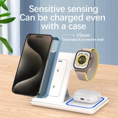 Charger Wireless 3 1 15W Charging Rapida Dispositivos Qi White — image 1