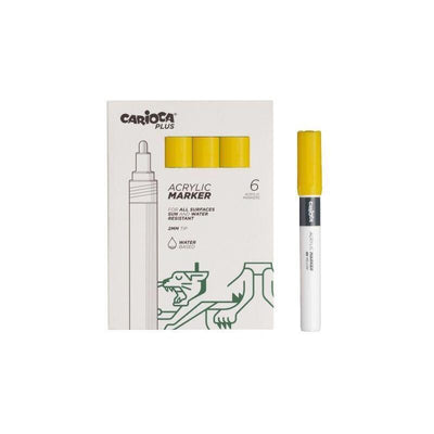 Carioca Plus Pack 6 Marcadores Acrilicos - Punta 2MM - Yellow — image 1