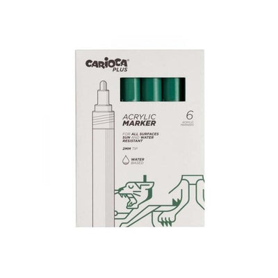 Carioca Plus Pack 6 Marcadores Acrilicos - Punta 2MM - Green — image 1