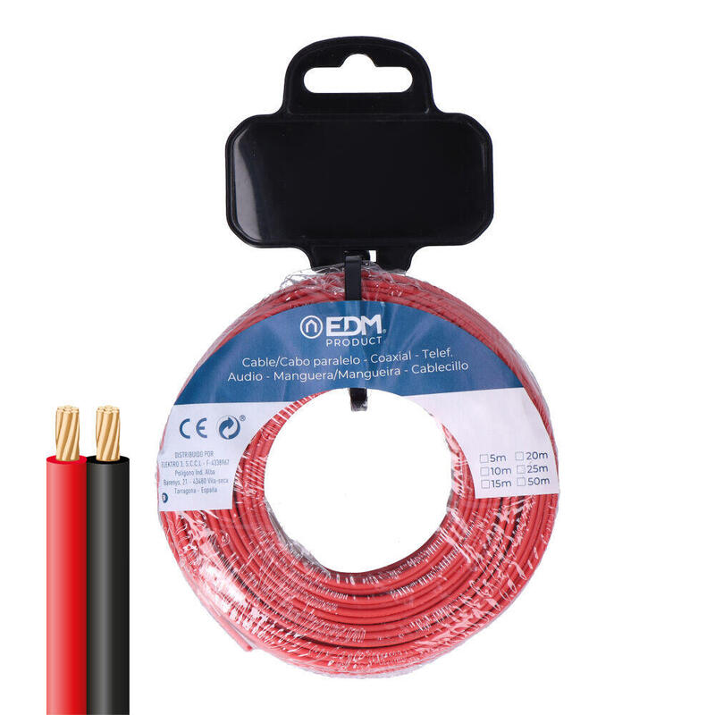 Film Roll Cable Paralelo 2X1MM² Red/Black 50M.