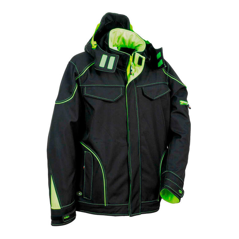 Cazadora Softshell Tecka Black Lime Size 64