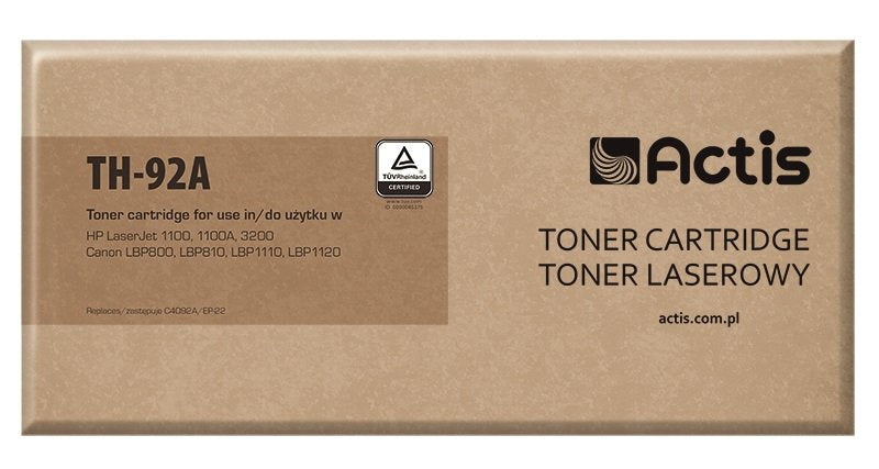 Actis Cartridge Toner TH-92A (reemplazo HP 92A C4092A Canon EP-22 - Standard - 2500 Páginas - Black