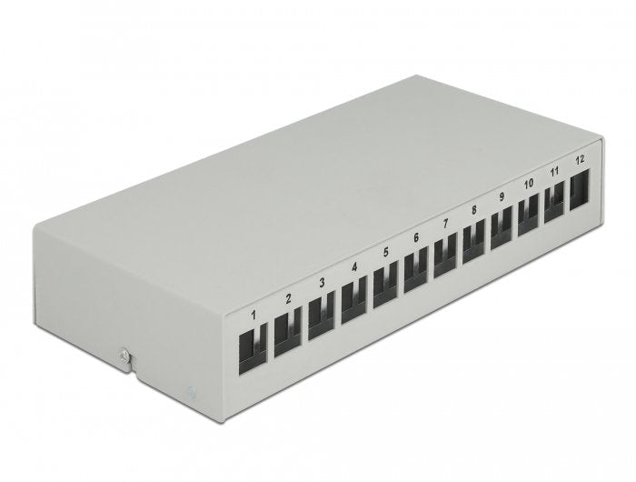 Delock Keystone Patchpanel 12 Port Grey