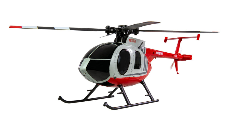 Amewi Hughes MD500 Helicóptero Civil 4 Canales 6G Rtf Red/Grey Claro Rc Control Remote