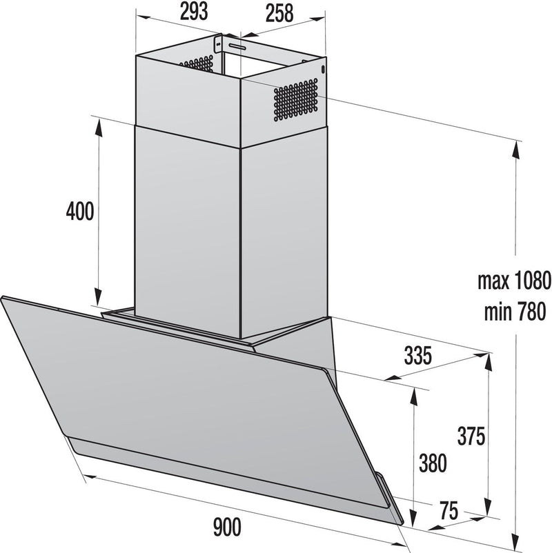 Gorenje Campana Wall WHI949EXBG Silver Steel Inoxidable 608M³/H