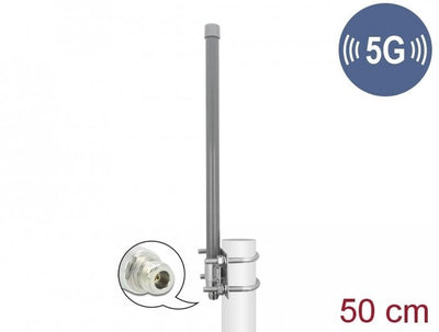 Delock 90417 Antenna 5G 3,3 - 3,8GHZ Female N 8 dBi 50CM Omnidirectional Fixed Exteriores Grey — image 1