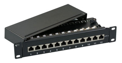 Mini-patchpanel STP 12x RJ45 CAT.6A,10 1HE, Grey — image 1