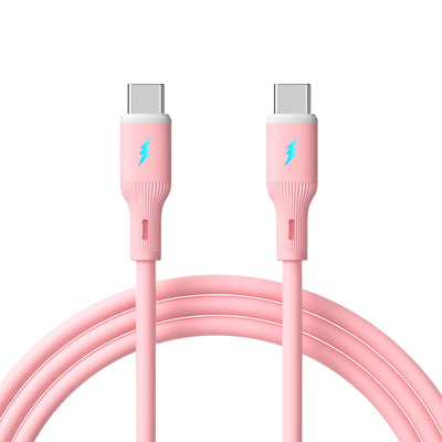 Akyga USB Cable AK-USB-66 USB Type-c M USB Type-c M Ver. 2.0 60W 1M Pink Silicone — image 1