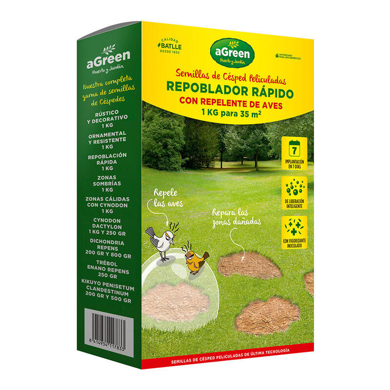 Césped Repoblado Fast With Repelente Aves 1KG