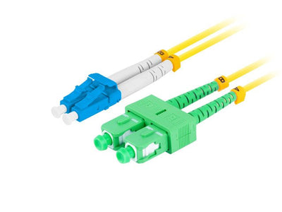 Lanberg Cable Fibre Optic Sm Lc Upc-sc Apc Duplex 2M Lszh G657A1 3.0MM Yellow — image 1