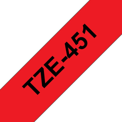 Brother Tape Rotuladora Laminated Red Sobre Black 24MM — image 1