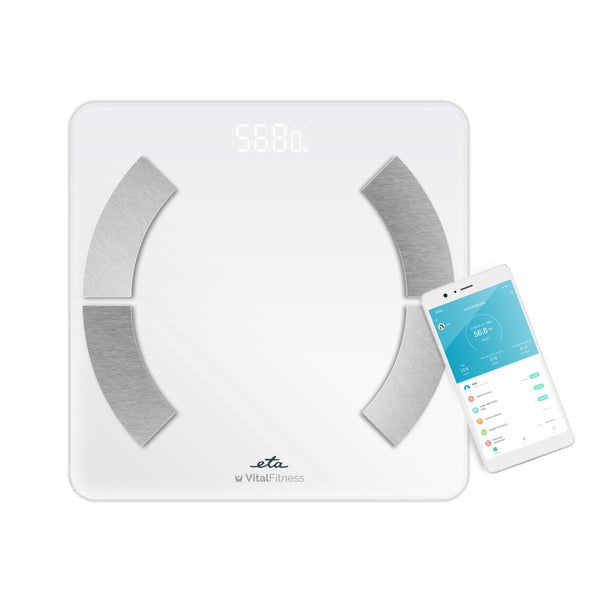 Eta ETA277990000 Scale Análisis Body Vital Fitness, Capacity 180KG, Precisión 100G, White