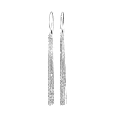 Cherie L-Tassel Earrings - Rose Gold and Silver