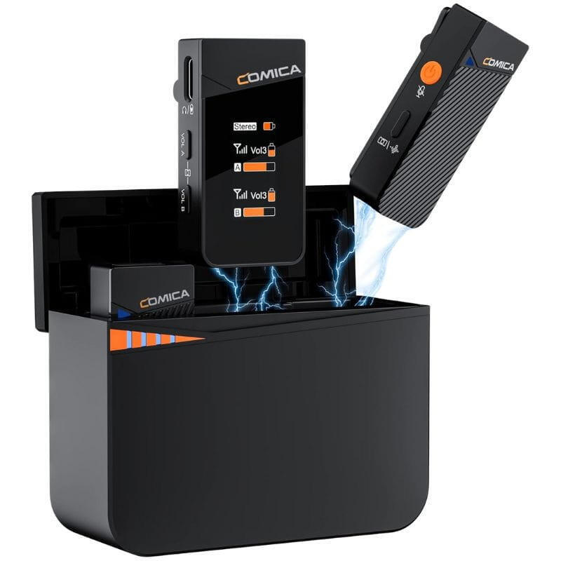 Comica Vimo C3 Microphone Lavalier Wireless 2 Canales With Control And Cancelación Sound