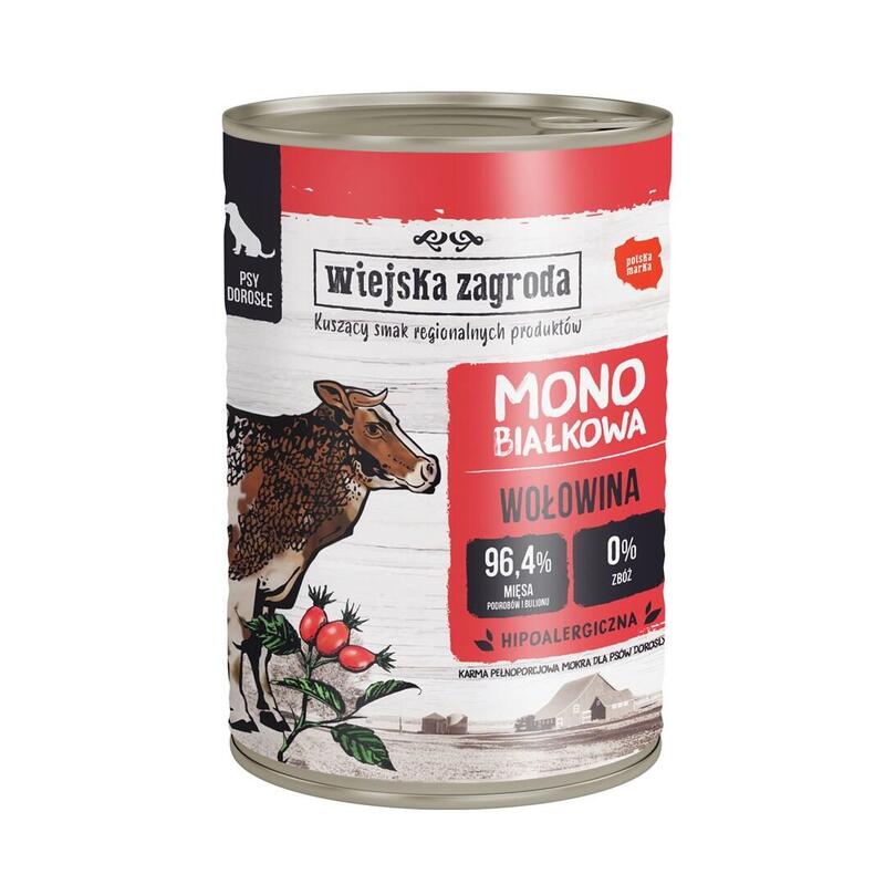 Wiejska Zagroda Comida Húmeda Perros Monoprotein Beef 400G