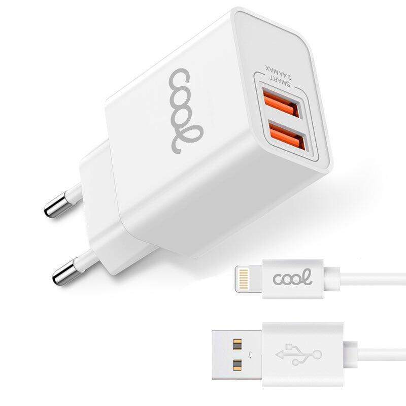Cool Charger Network Iphone 2 X USB + Cable Lightning 1,2M (2.4 Amp)