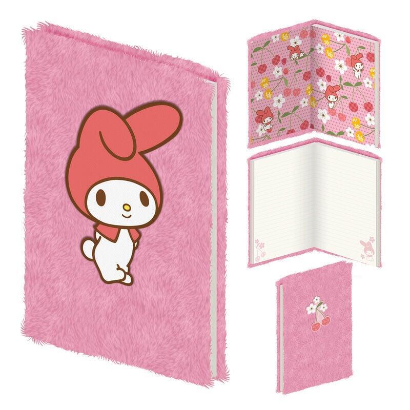 Notebook Plush Toy A5 My Melody Hello Kitty