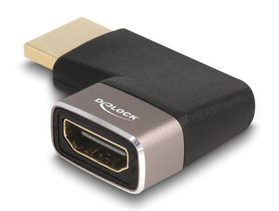 Delock HDMI Adapter Male a Female 90° Rechts Angular 8K 60 HZ Grey Metall — image 1