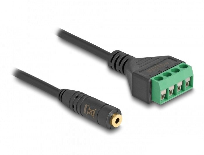 Delock 66295 Cable Adapter Plug Stereo Female 3,5MM And 4 Clavijas a Bloque Terminals 20CM