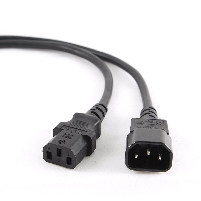 Gembird Cable Power C13 a C14 Chuco M/H (alargo) 1.8M Black