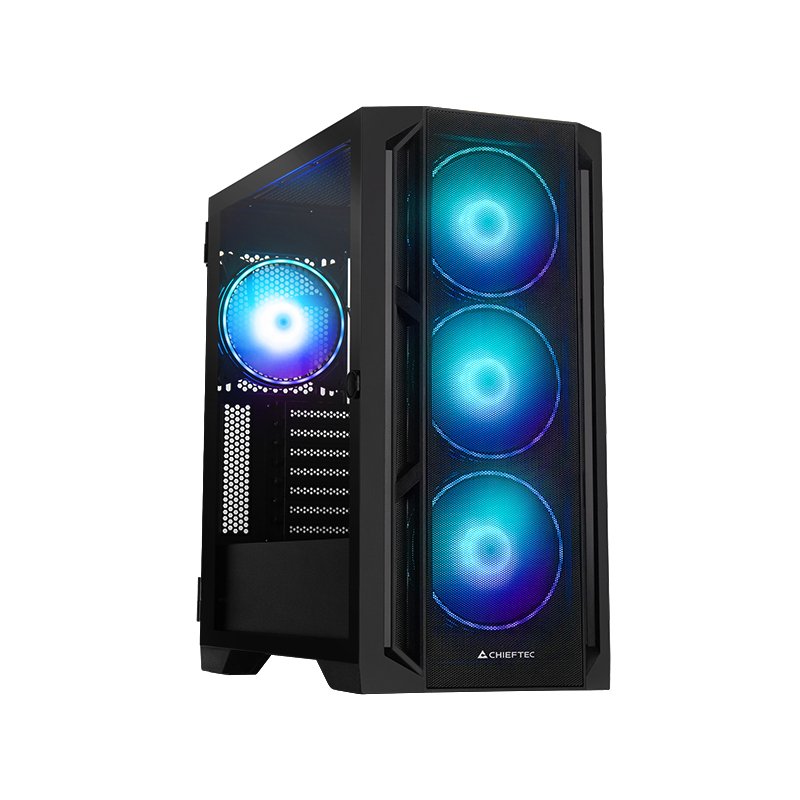 Chieftec Apex Lumo GA-01B-L-OP, Box Tower Black Glass Tempered GA-01B-L-OP