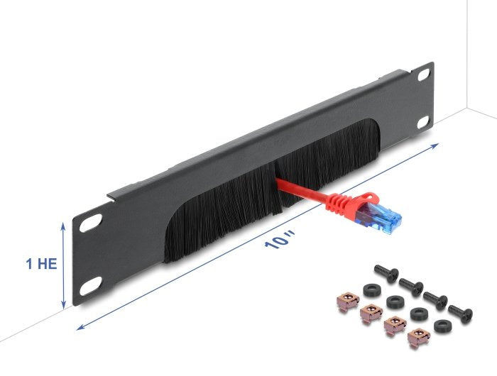 Delock 10? Organiser Cables Power Strip Brush Abajo Offen 1 He Grey Oscuro