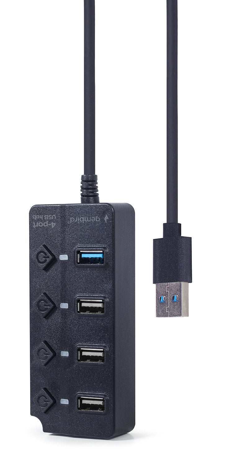 Gembird Hub 4 Ports USB 1 X USB 3.1 + 3 X USB 2.0 Black UHB-U3P1U2P3P-01